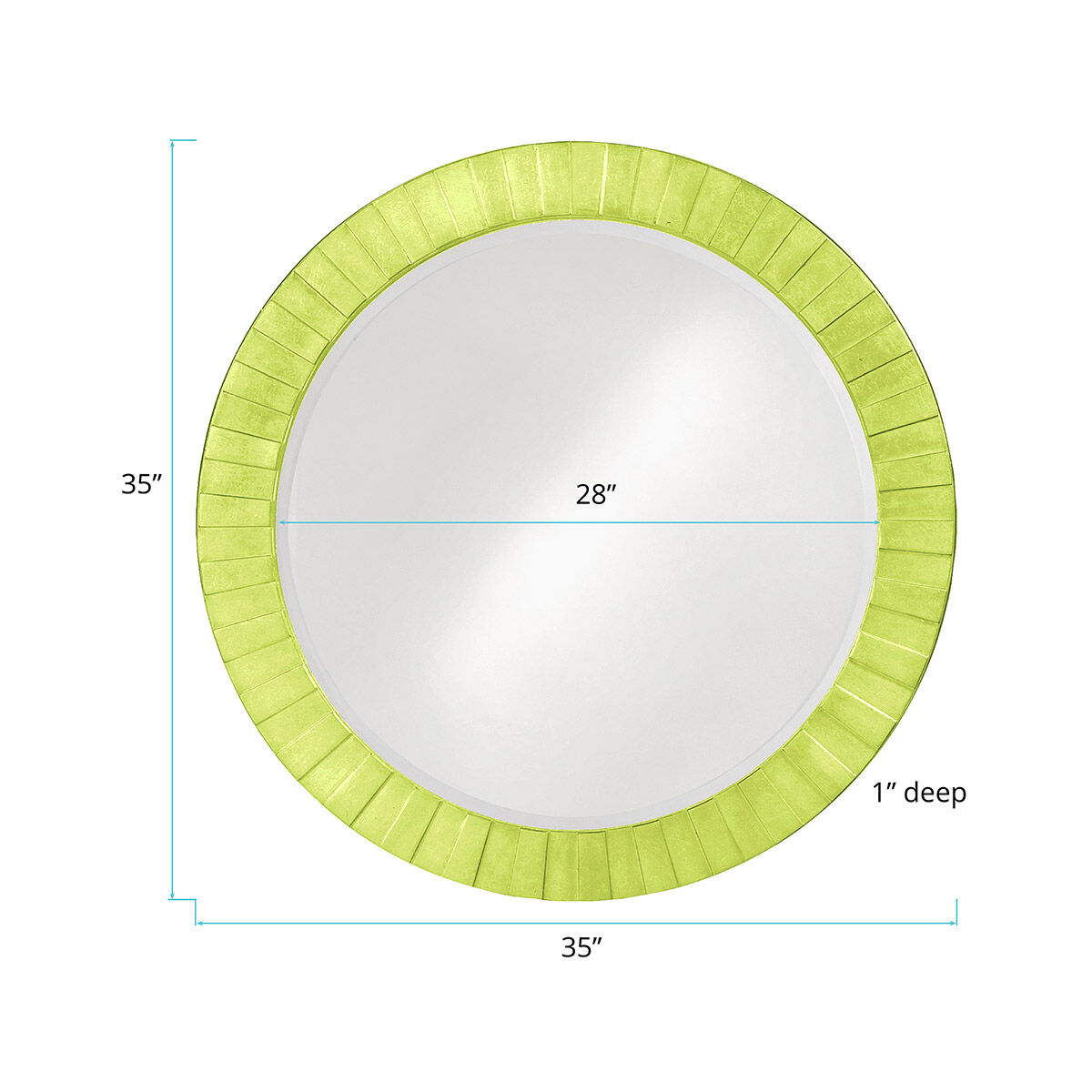 Serenity 35 X 35 inch Glossy Green Wall Mirror
