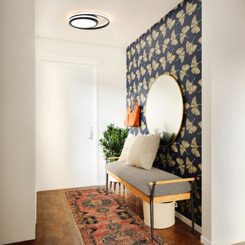 Newton 1 Light 18.38 inch Black Flushmount Ceiling Light, Indoor
