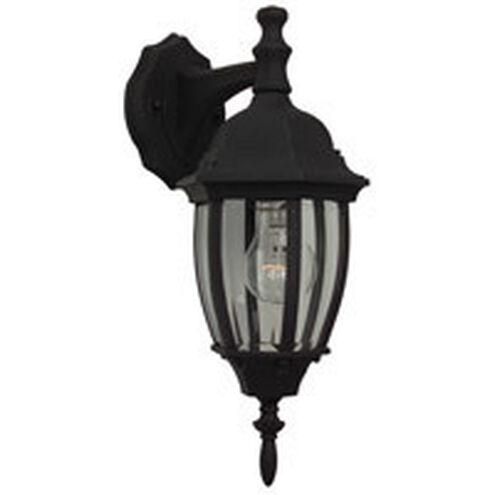 Bent Glass 1 Light 16 inch Textured Black Outdoor Wall Mount in Textured Matte Black, Small