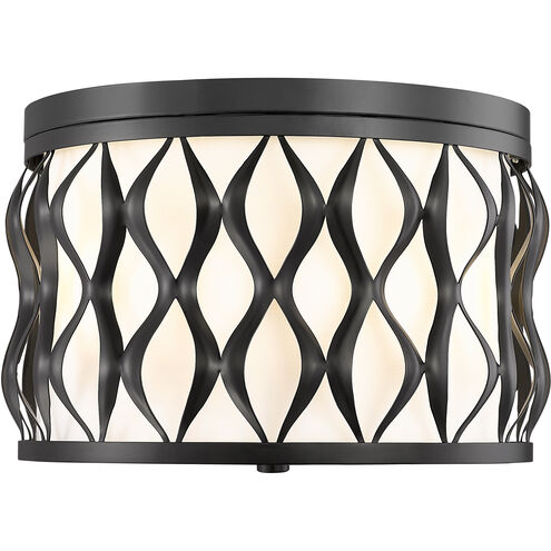 Harden 3 Light 12.25 inch Matte Black Flush mount Ceiling Light