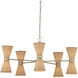 Pennyworth 10 Light 36 inch Contemporary Silver Leaf and Contemporary Silver Chandelier Ceiling Light