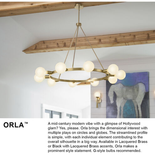 Orla LED 36 inch Lacquered Brass Chandelier Ceiling Light