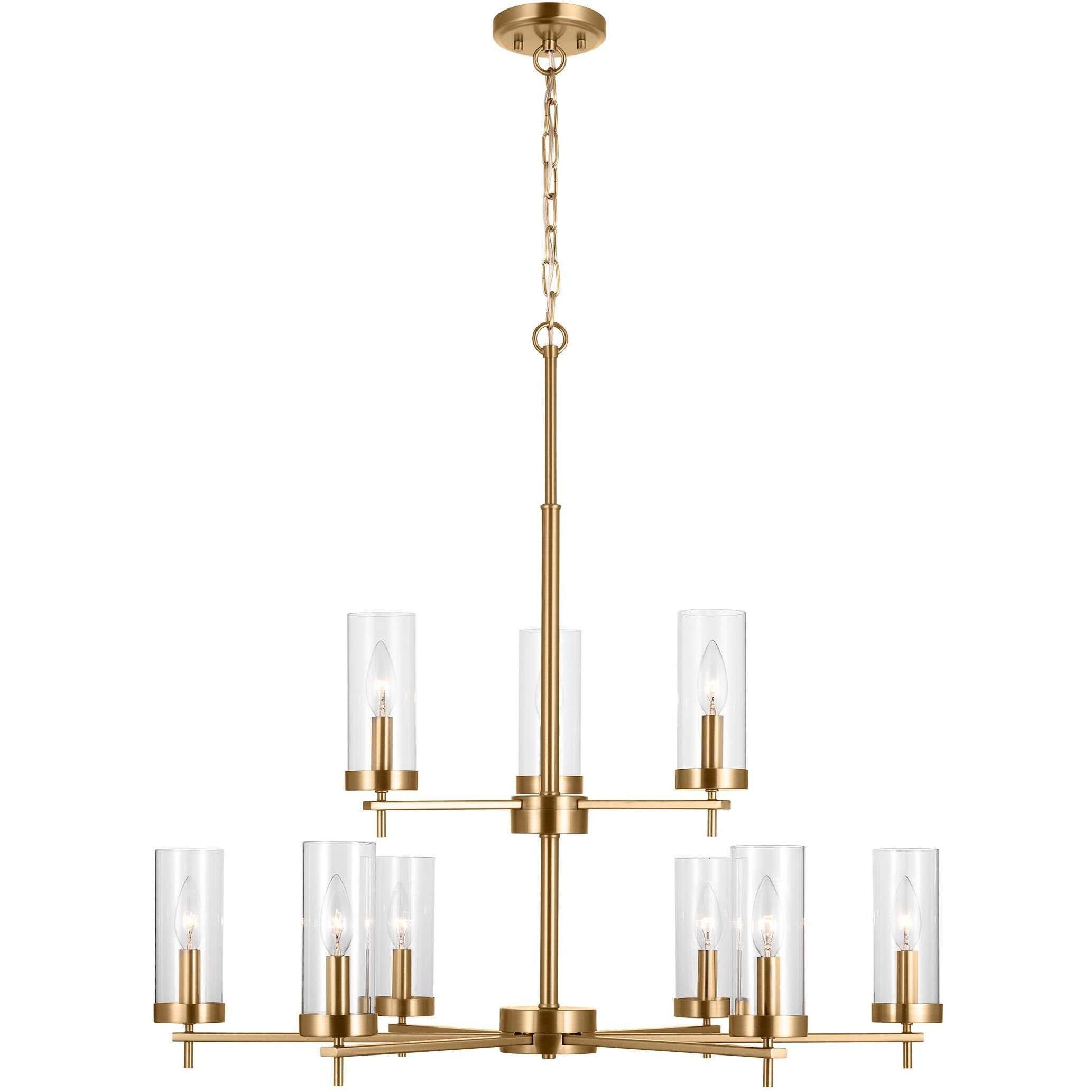 Sean Lavin Zire 9 Light 32 inch Satin Brass Chandelier Ceiling Light