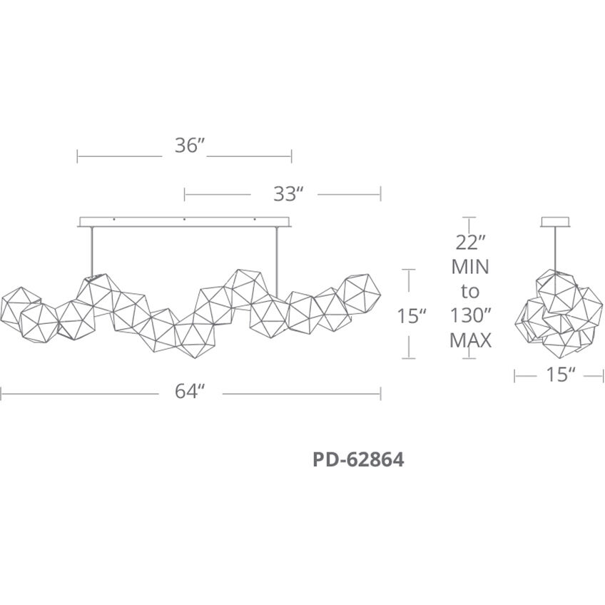 Riddle Linear Pendant Ceiling Light in 64in.
