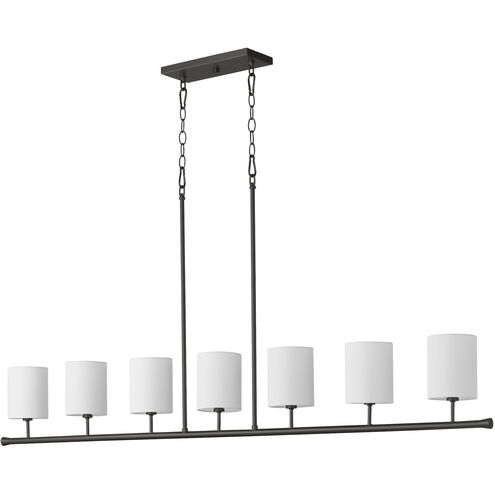 Harmony 7 Light 60 inch Matte Black Linear Chandelier Ceiling Light