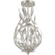 Broche 3 Light 9 inch Antique Silver Semi Flush Ceiling Light