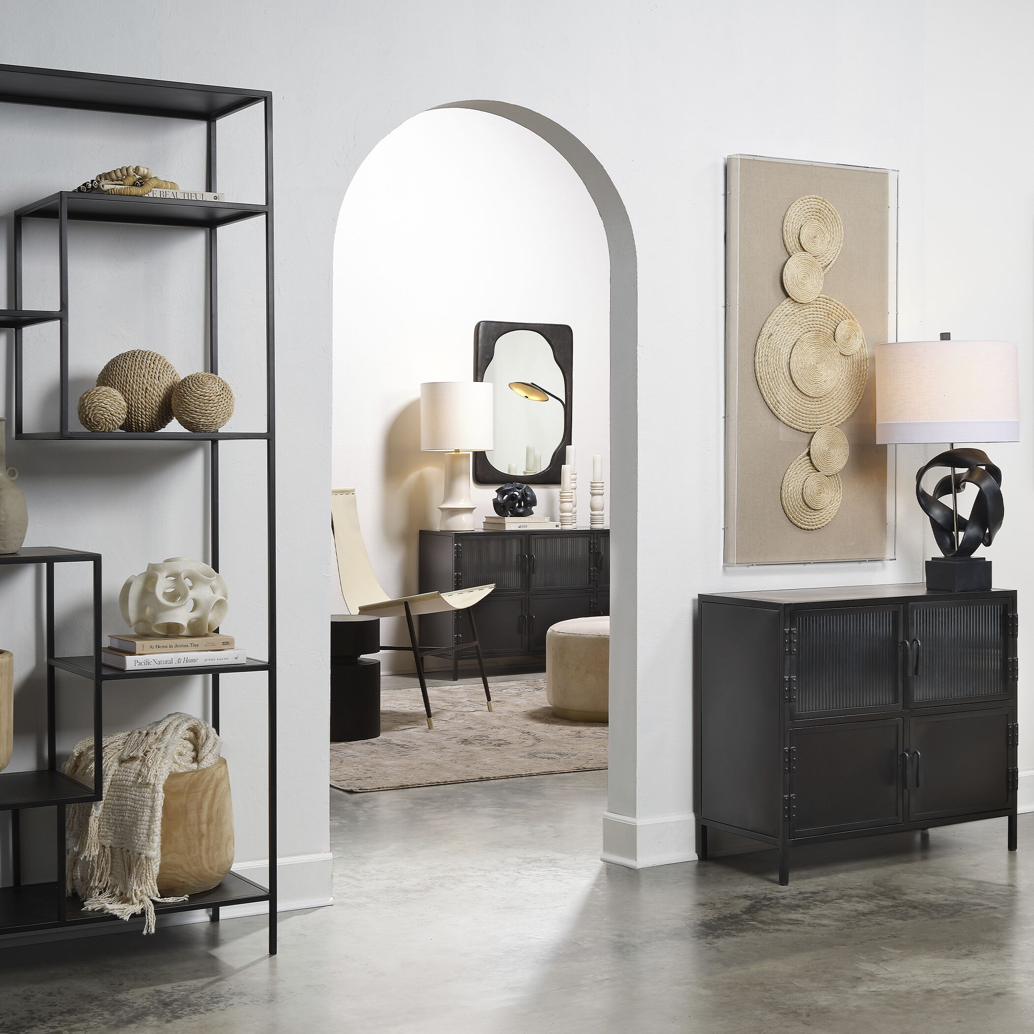 Element 80 X 36 X 16 inch Black Iron Etagere