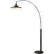 Lodi 92 inch 14 watt Matte Black and Walnut Arc Floor Lamp Portable Light