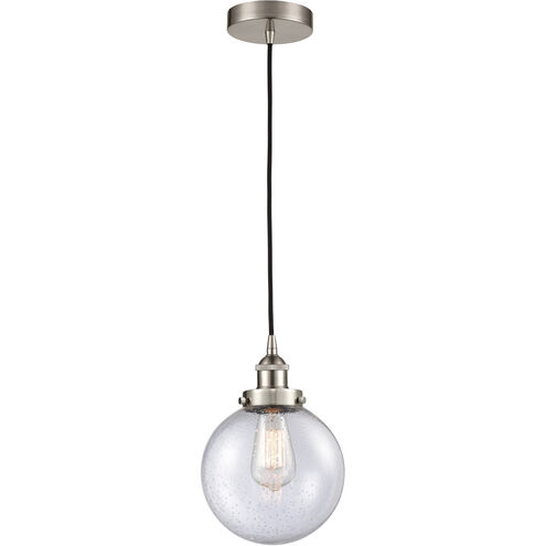 Edison Beacon 1 Light 8 inch Brushed Satin Nickel Mini Pendant Ceiling Light