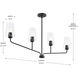 Celino Linear Chandelier Ceiling Light in Black