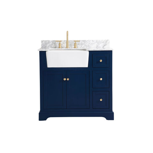 Franklin 36 X 22 X 35 inch Blue Bathroom Vanity Cabinet