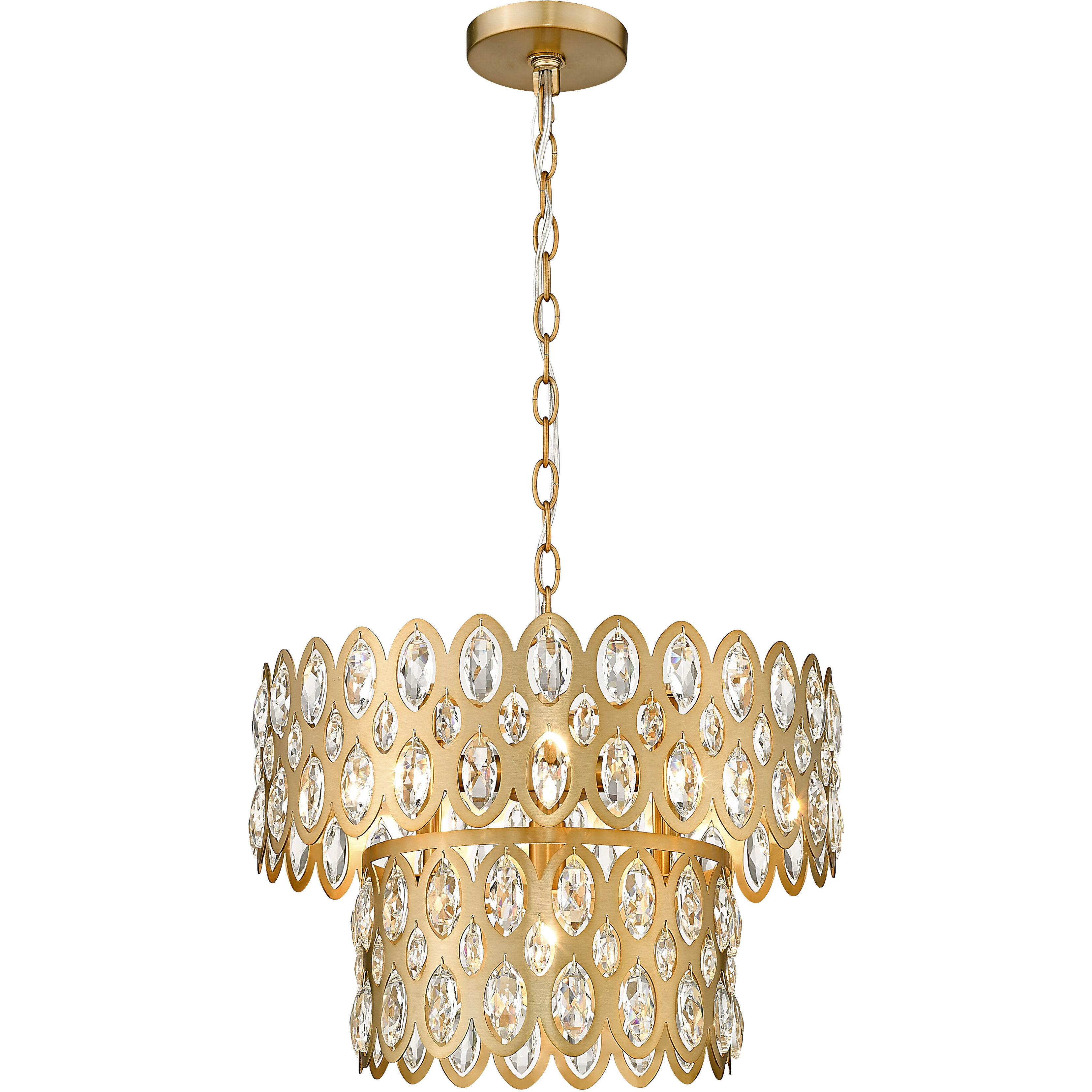 Dealey 5 Light 15.75 inch Heirloom Brass Pendant Ceiling Light