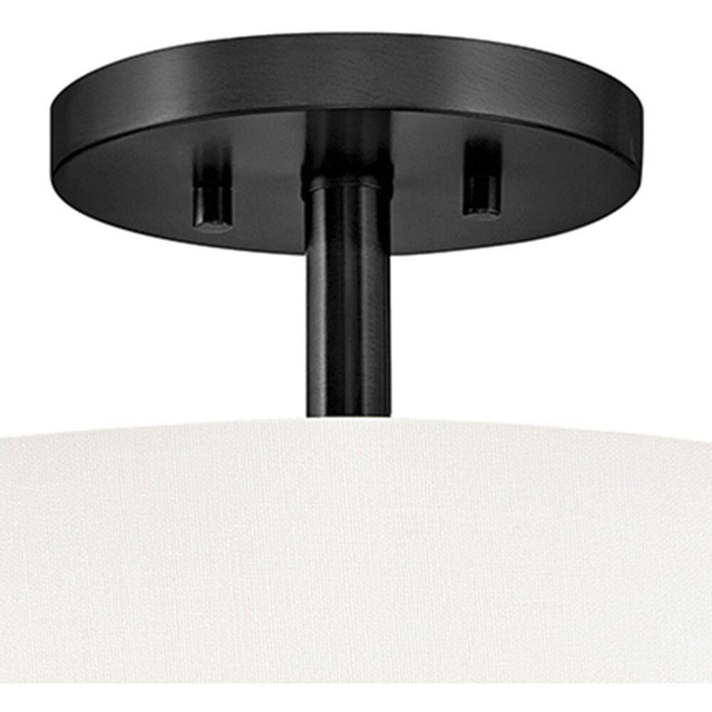 Halle 3 Light 14.5 inch Black Semi-flush Mount Ceiling Light