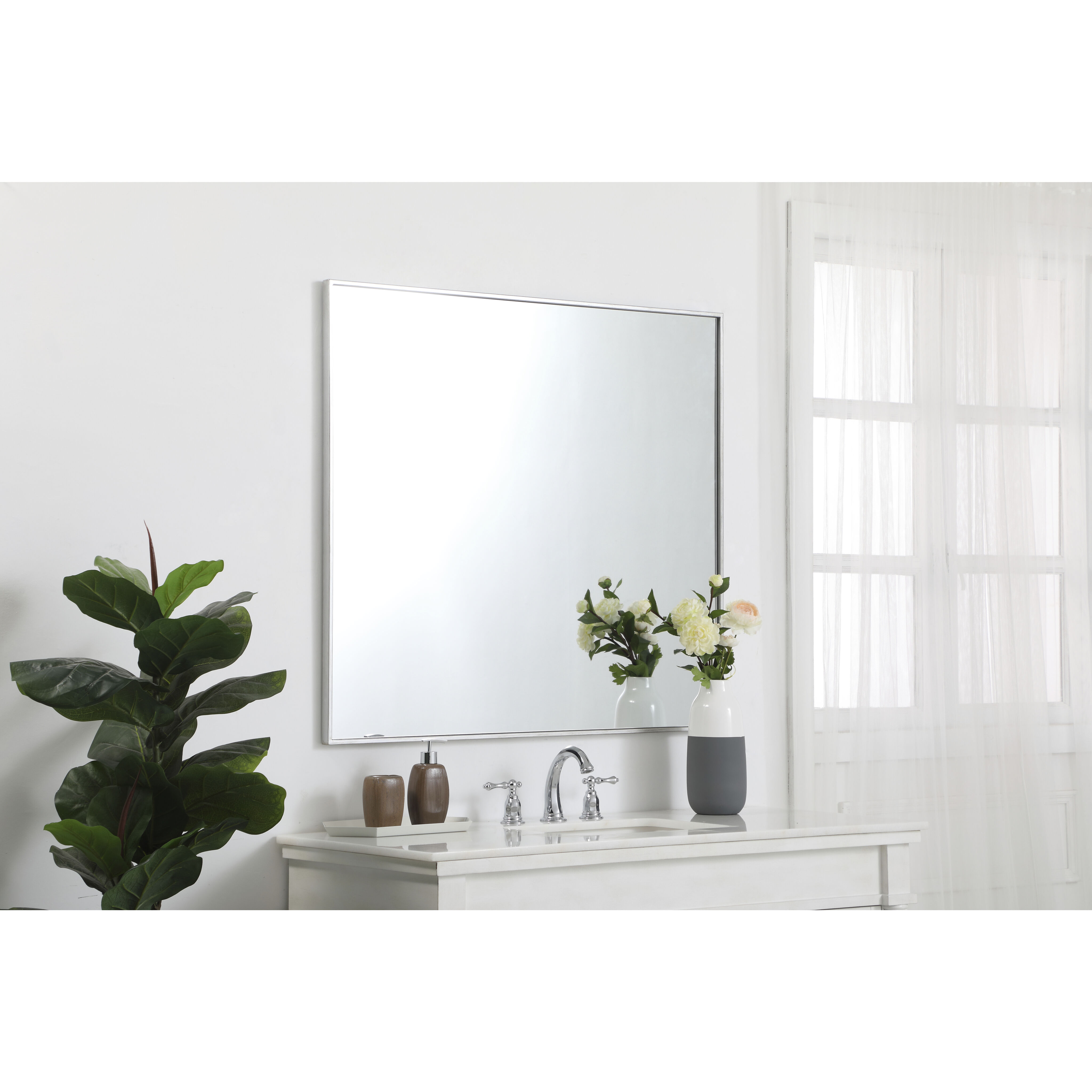 Monet 40 X 36 inch Silver Wall Mirror