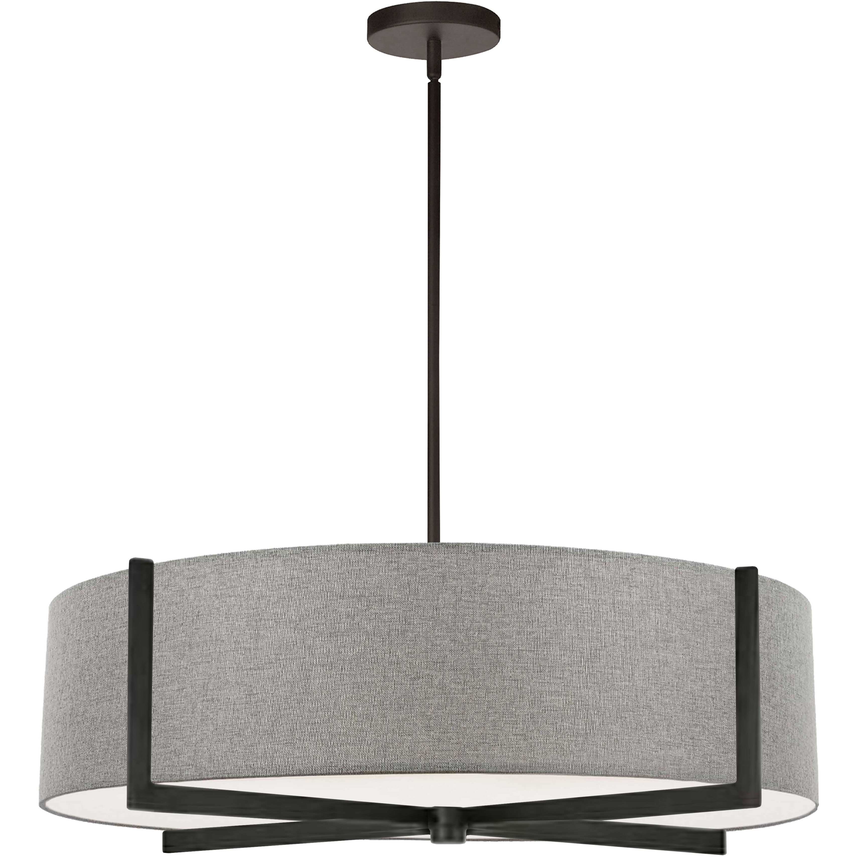 Preston 4 Light 26 inch Matte Black with Grey Linear Pendant Ceiling Light