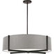 Preston 4 Light 26 inch Matte Black with Grey Linear Pendant Ceiling Light