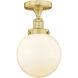 Beacon 1 Light 8 inch Satin Gold Semi-Flush Mount Ceiling Light
