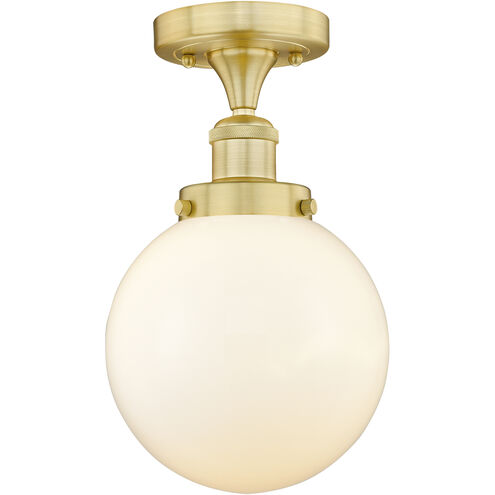 Beacon 1 Light 8 inch Satin Gold Semi-Flush Mount Ceiling Light