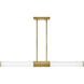 Facet LED 40 inch Heritage Brass Indoor Linear Chandelier Ceiling Light
