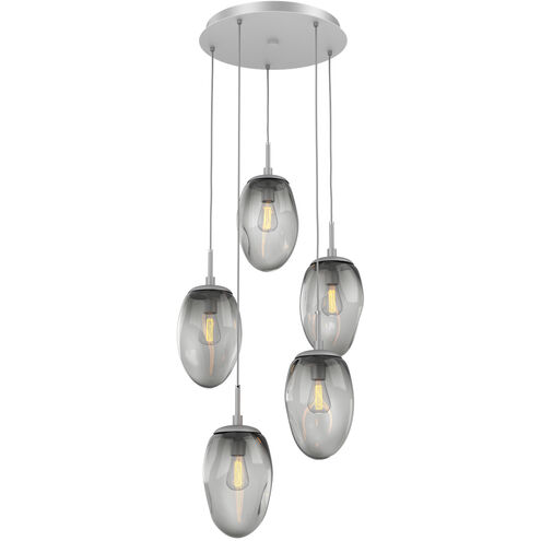 Meteo Incandescent 5 Light Classic Silver Chandelier Ceiling Light, Round Multi-Pendant