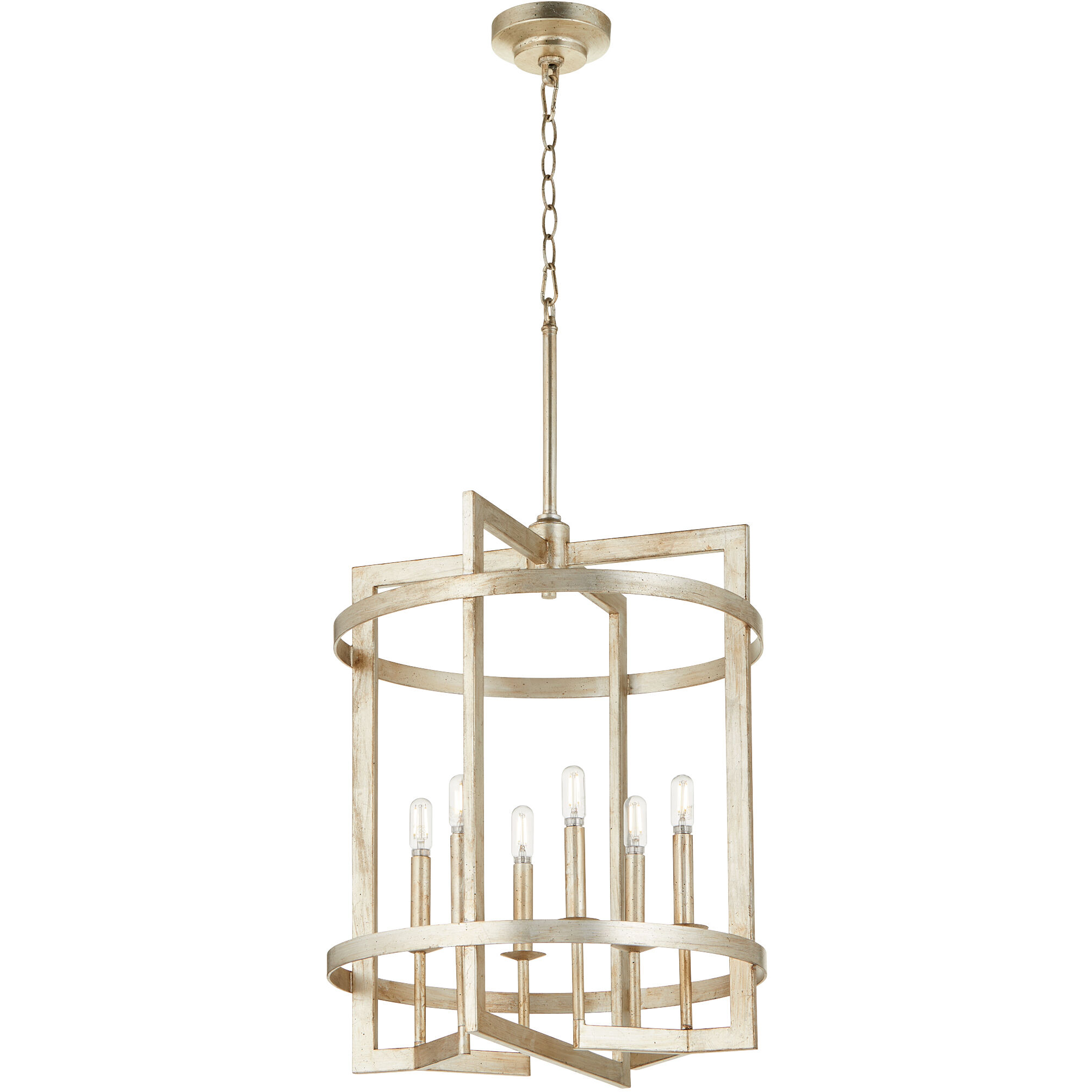 Merrick 6 Light Aged Silver Leaf Entry Ceiling Light