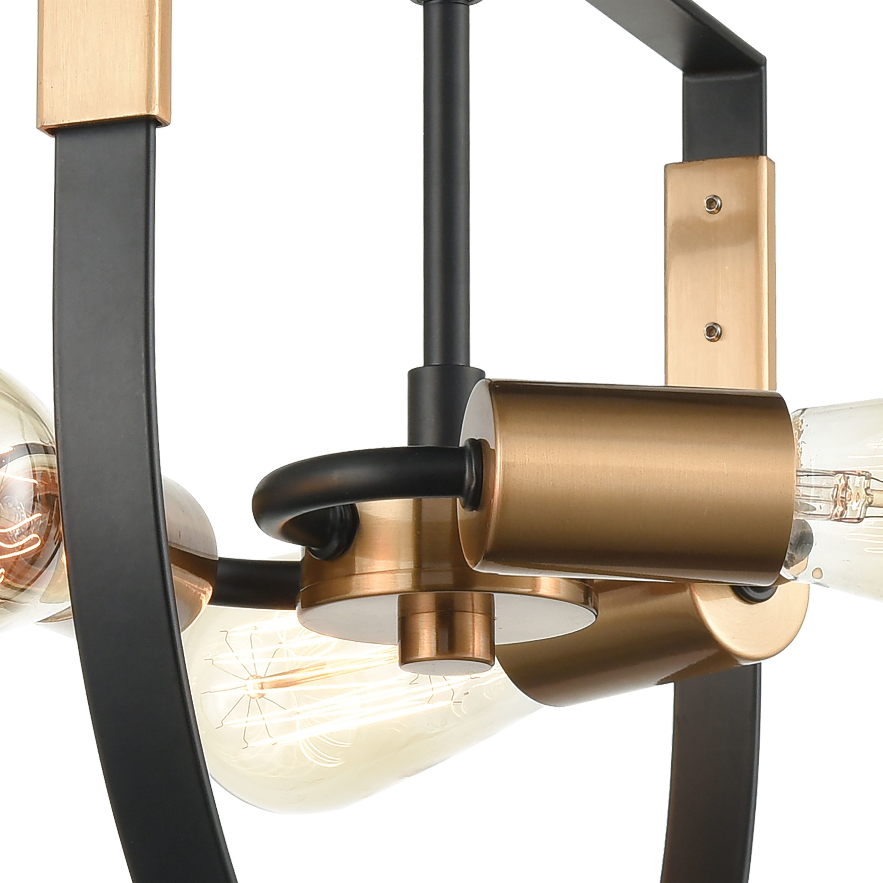 Heathrow 3 Light 14 inch Matte Black Semi Flush Mount Ceiling Light