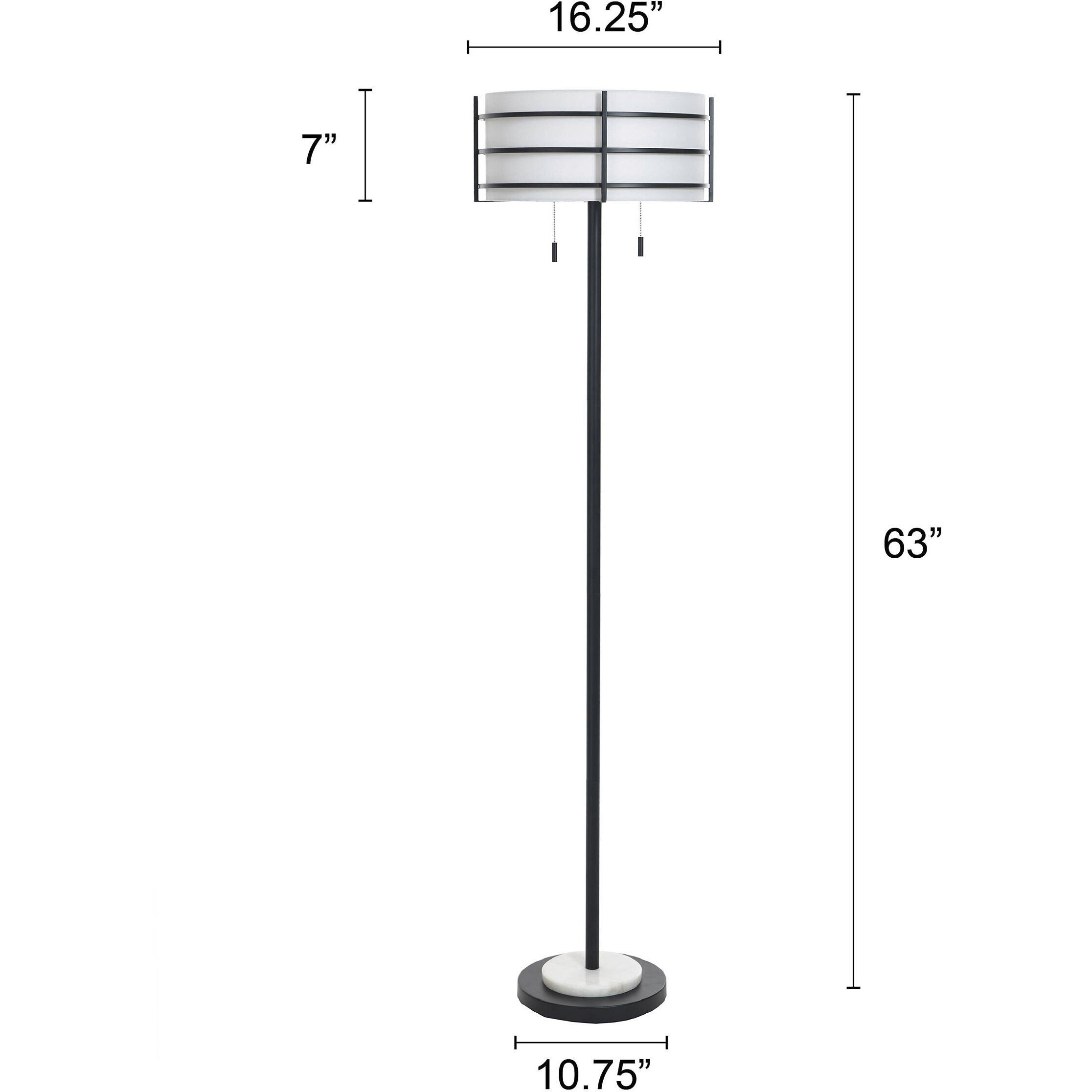 Royce 63.25 inch 60 watt Zammel and White Floor Lamp Portable Light