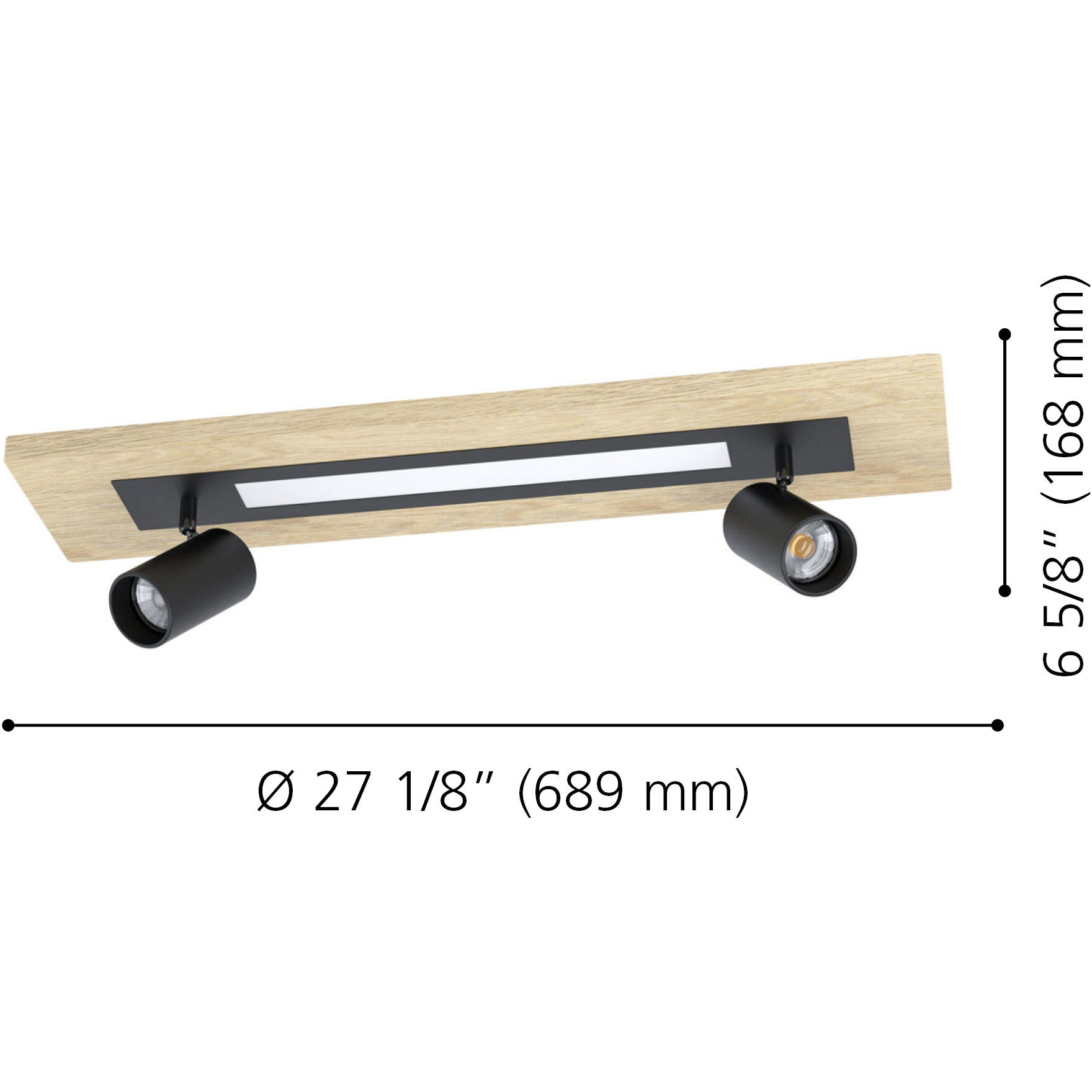 Torrestralle LED 27.17 inch Natural and Black Flush Mount Ceiling Light