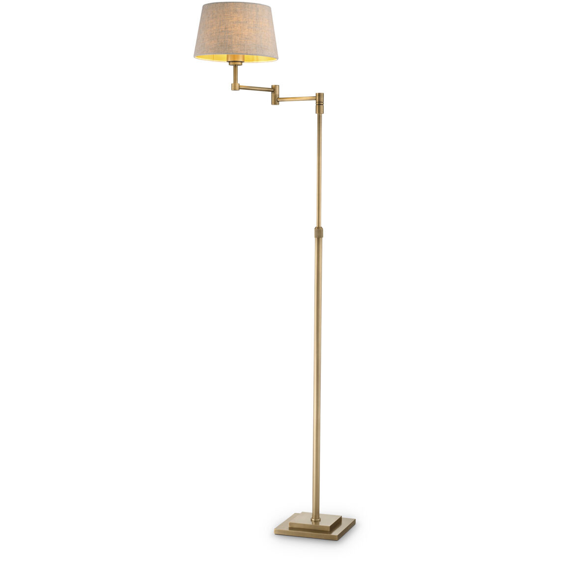 Corbin 62.4 inch 40 watt Brushed Brass Floor Lamp Portable Light in Linen Shade