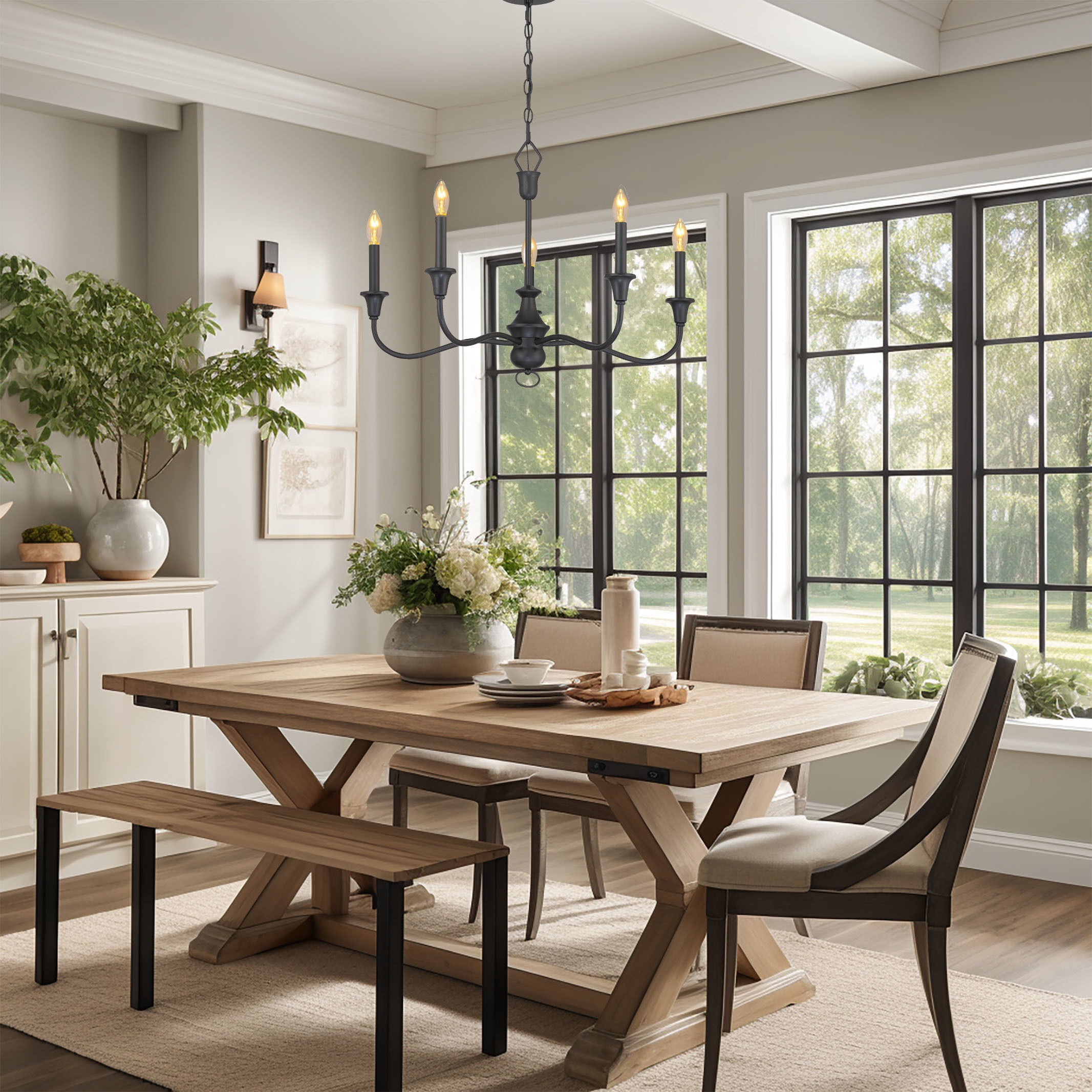 Halifax County 5 Light 28 inch Textured Coal Chandelier Ceiling Light