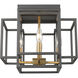 Titania 4 Light 14 inch Bronze and Olde Brass Flush Mount Ceiling Light in 5.36