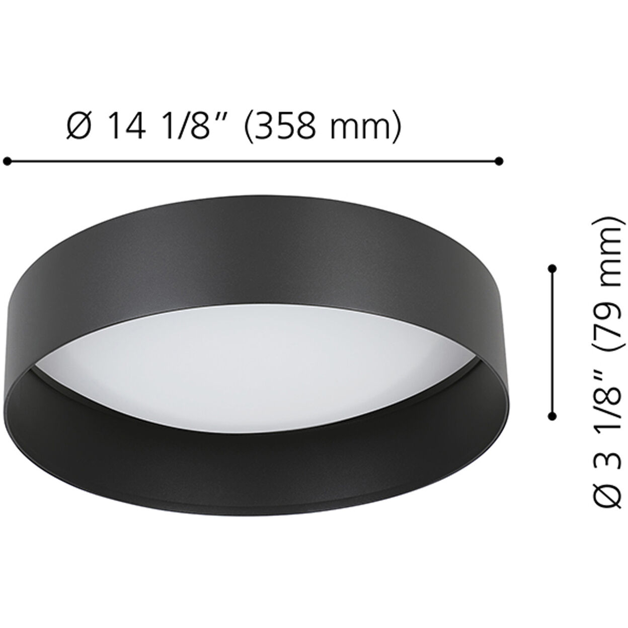 Ester 1 Light 14 inch Structured Black Flush Mount Ceiling Light