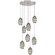 Ellisse 8 Light Beige Silver Chandelier Ceiling Light, Round Multi-Port