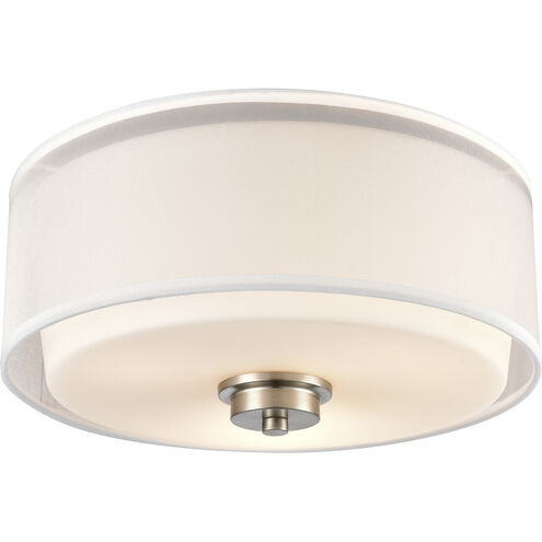 Market Square 3 Light 13 inch Brushed Nickel Flush Mount Ceiling Light