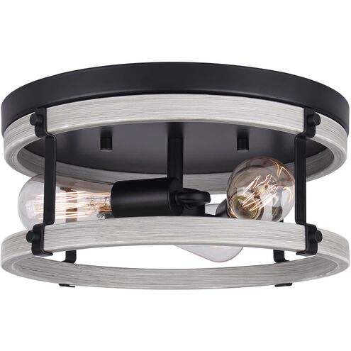 Joelle 3 Light 14 inch Matte Black/Brushed Grey Flush Mount Ceiling Light