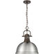 Yep Duncan 1 Light 14 inch Rubbed Bronze Pendant Ceiling Light in Pewter