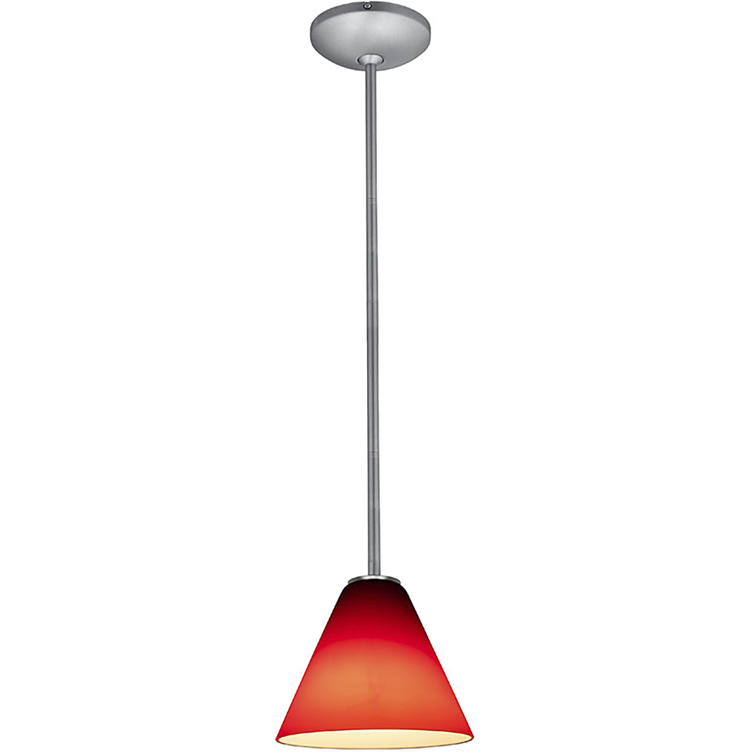 Martini 1 Light 7.25 inch Brushed Steel Pendant Ceiling Light in Red