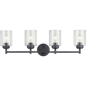 Winslow 4 Light 30 inch Black Wall Mt Bath 4 Arm Wall Light