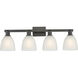 Arcadia Castile 4 Light 33 inch Matte Black Bath Vanity Light Wall Light in White