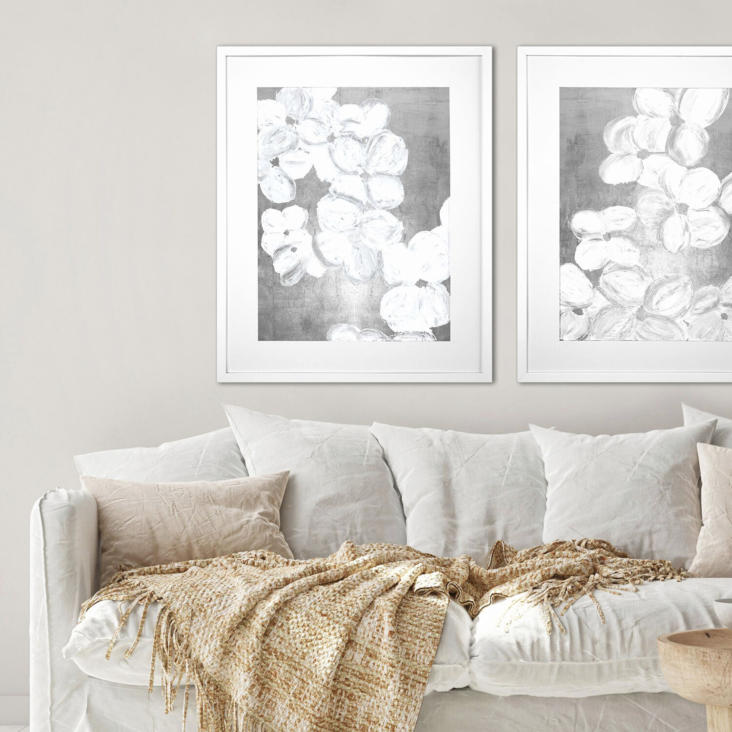 Spring Cascade Spring Tumble White and Gray and Metallic Framed Art, The Studio