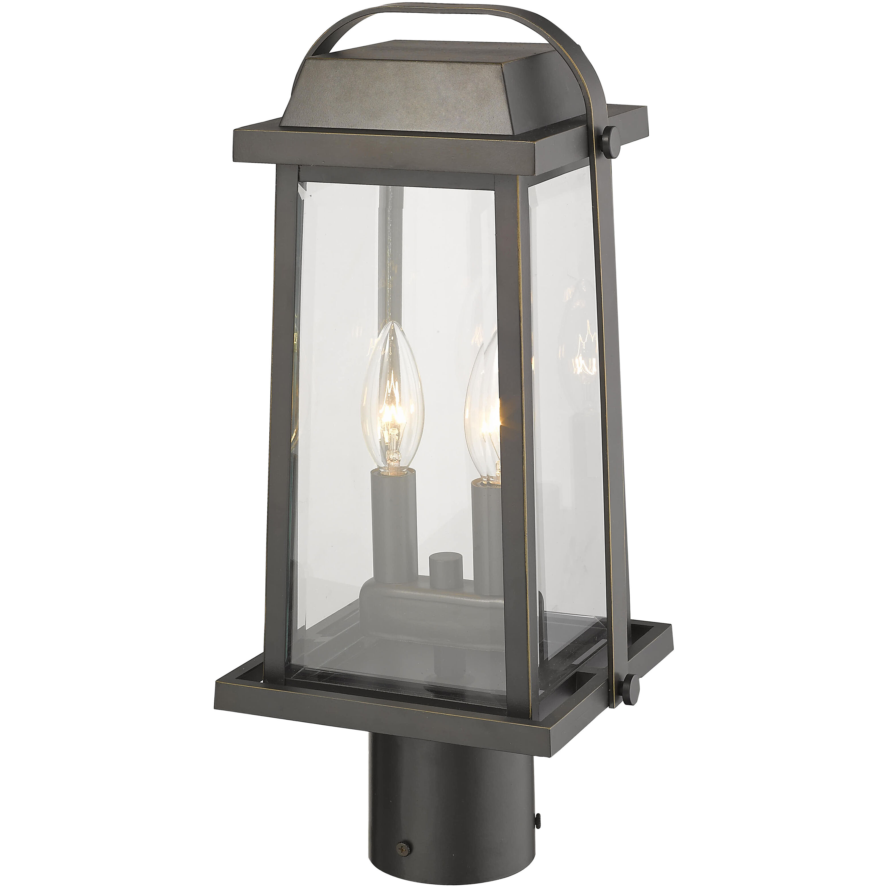 Millworks 2 Light 16.75 inch Oil Rubbed Bronze Outdoor Post Mount Fixture