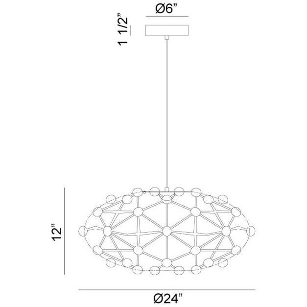 Coral LED 24 inch Black Chandelier Ceiling Light