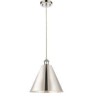 Ballston Cone 1 Light 12 inch Polished Nickel Mini Pendant Ceiling Light