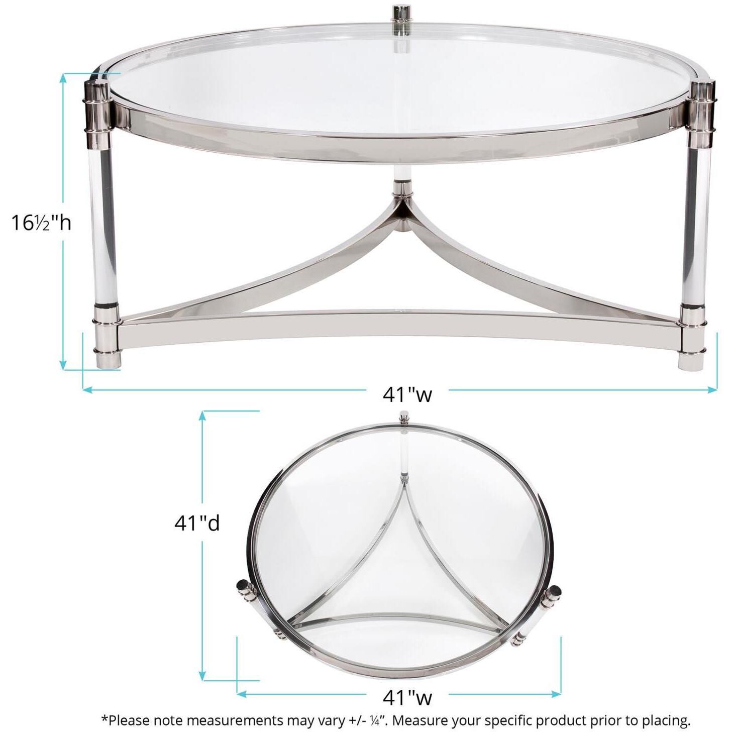 Carter 41 X 16.5 inch Silver Coffee Table