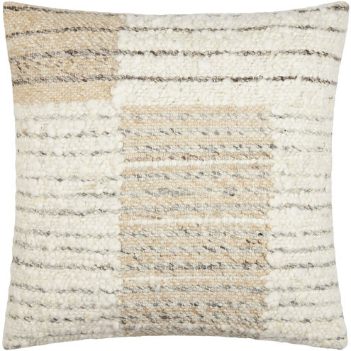 Deccan Traps 22 X 22 inch Ivory/Beige/Dark Brown Accent Pillow