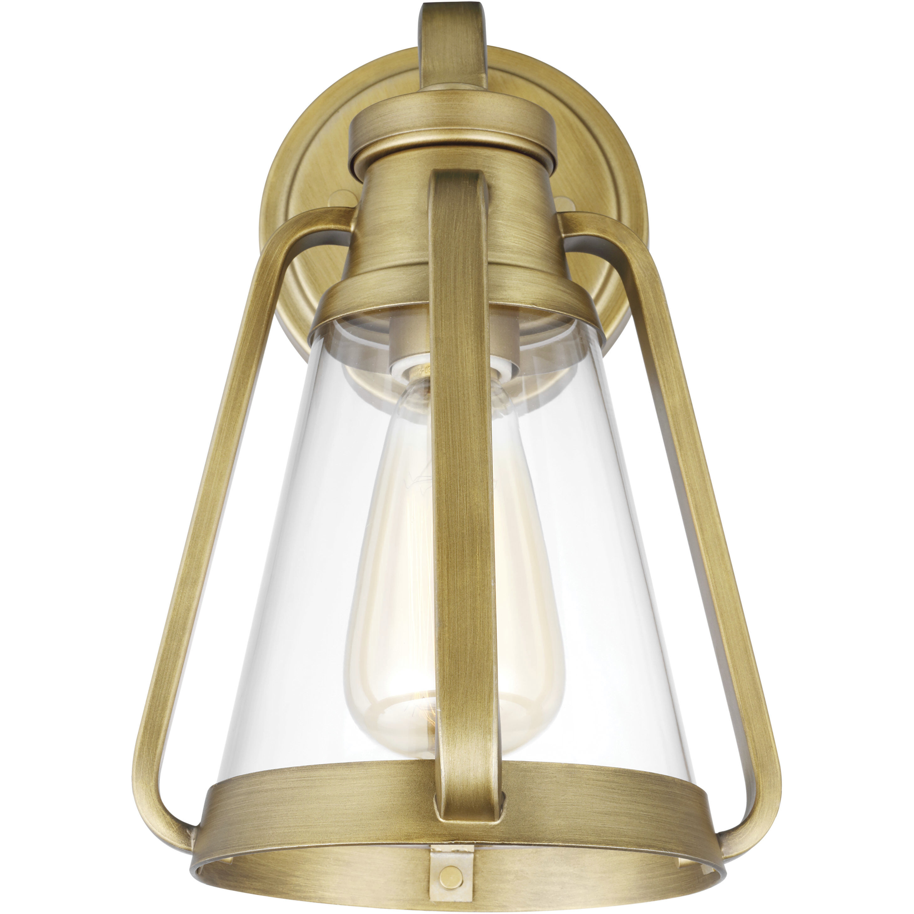 Everett 1 Light 7.13 inch Natural Brass Bathroom Vanity Lights Wall Light