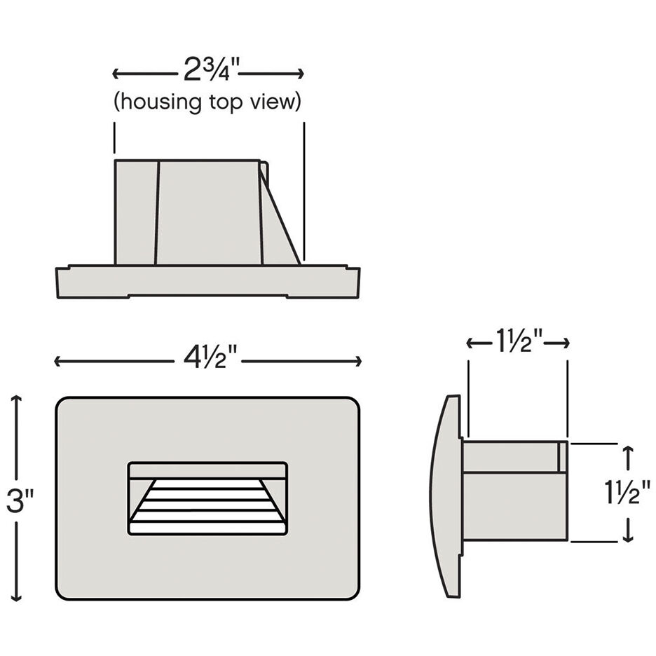 Hardy Island Luna 120v 4.00 watt Satin White Landscape Step Light in 3000K, Horizontal