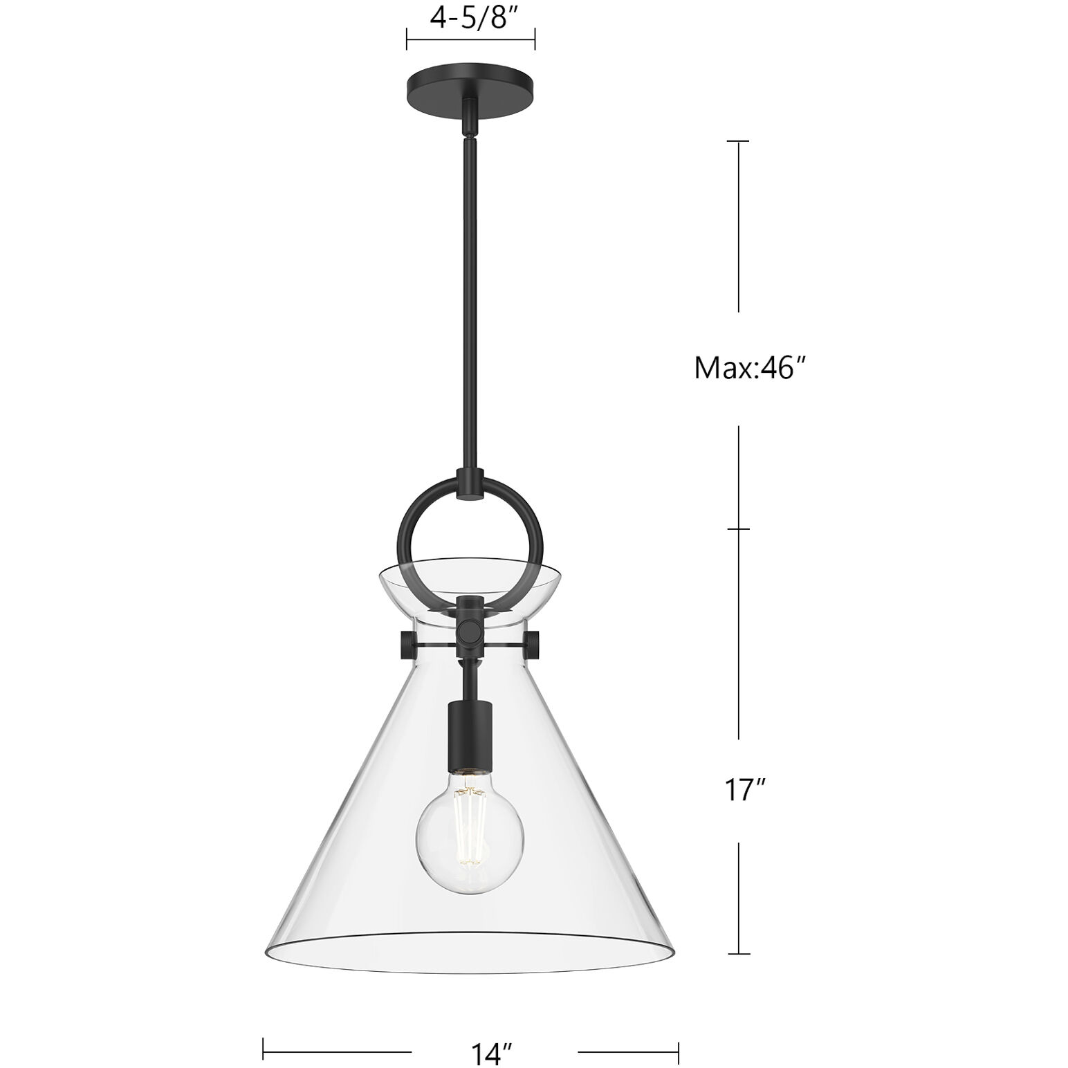 Alora Mood Emerson Pendant Ceiling Light in Aged Gold, Clear Glass