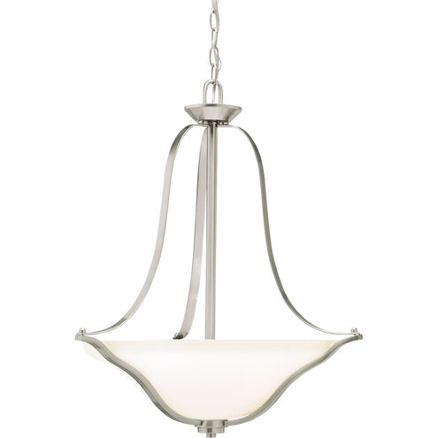 Langford 3 Light 22 inch Brushed Nickel Inverted Pendant Small Ceiling Light in Incandescent, Small