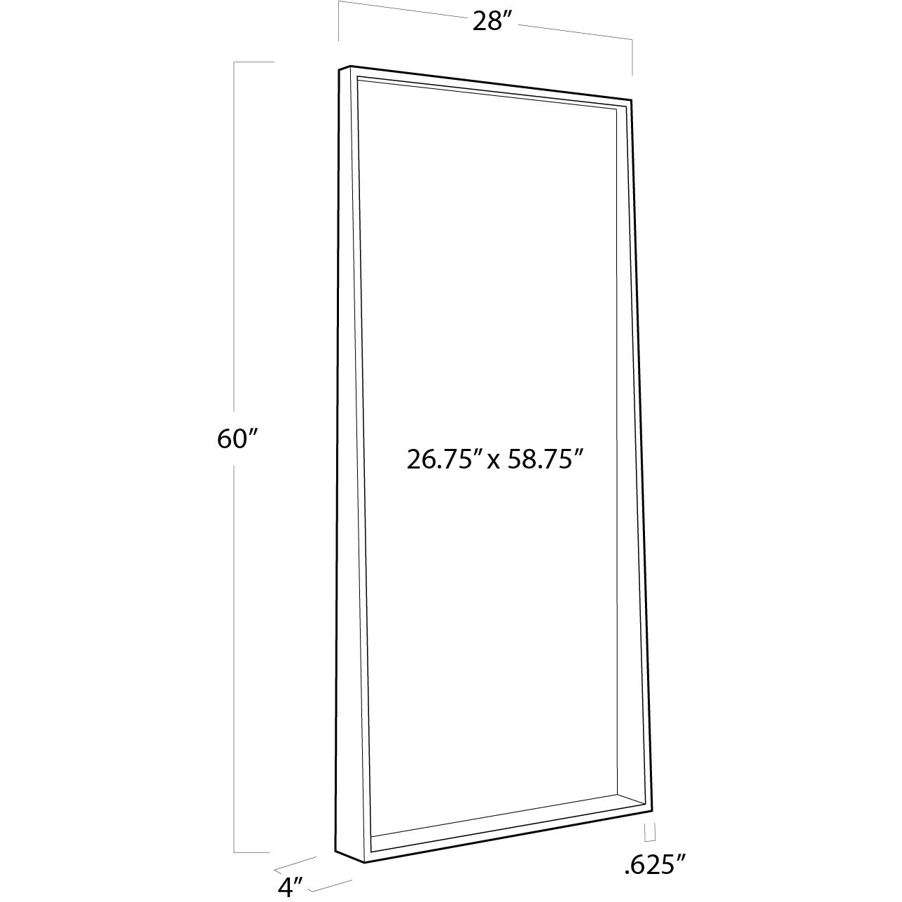 Gunner 60 X 28 inch Steel Mirror